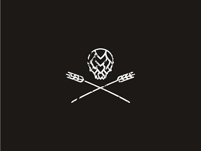 Beer Poison barley beer bones branding brewery brewing craft craftbeer homebrew hops identity illustration logo malt metal minimal pirate poison simple skull