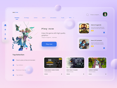 Game Store UI admin app store dashboard game game store gaming glass glassmorphism store ui uiux ux web web design webdesigner website website design