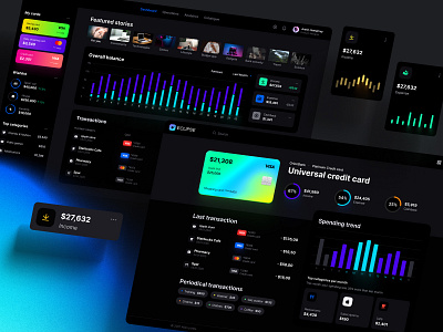 Eclipse - Figma dashboard UI kit for data design web apps chart dashboard dataviz design desktop illustration infographic logo predictive analytics statistic template