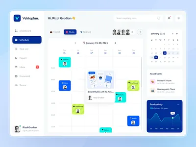 🗓Vektoplan - Team Planning Dashboard analytic analytics dashboard app calendar clean dashboard dashboard design dashboard ui design desktop management planning schedule task team ui ux web design website