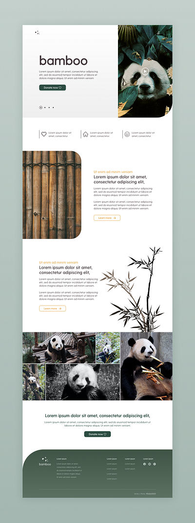 Landing Page :: Daily UI / 03 cute panda daily ui daily ui 003 landing page minimal panda panda logo panda website ui daily web design