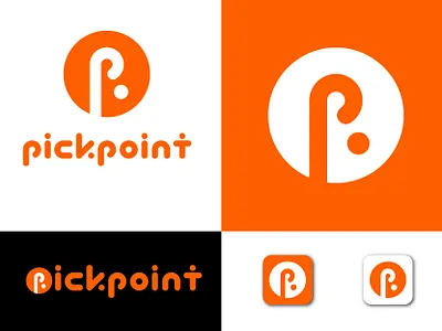 PickPoint Logo Design concept design logo logo design mobile app logo pick pickpoint pickup ride sharing logo riding logo