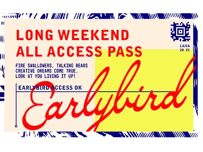 Earlybird barcode branding colorful design illustration logo print ticket typography web