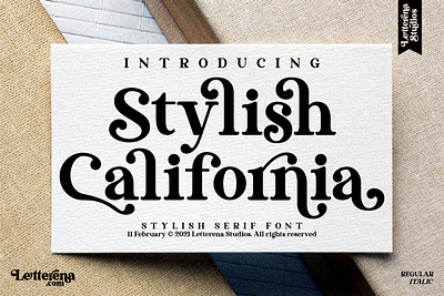 Stylish California - Stylish Serif Font apparel apparel font branding design font font design fonts icon illustration lettering logo script font typography vector