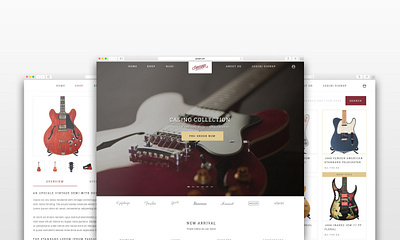 Guitar Shop Website Concept antique design epiphone fender gibson guitar ibanez music ui ux vintage website