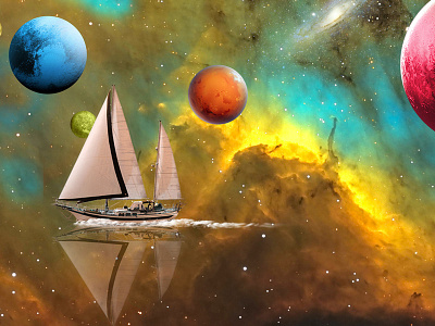 Universal Sail colorful illustration photoshop tropical