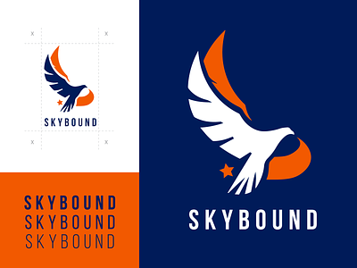 Skybound logo airlines branding concept design geometry illustration logo logotype mark minimal shape sky symbol typography vector