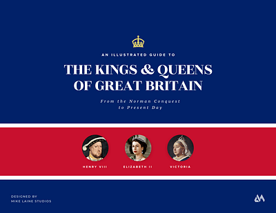 An Illustrated Guide to the Kings & Queens of Great Britain ancestry britain coat of arms coronation design elizabeth england english graphic design illustration lineage monarchy portraits royal the crown the queen typography vector victoria