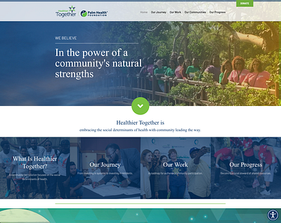 Healthier Together / Palm Health Foundation website nonprofit ui website design