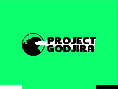 Project Godjira, pixel art Godzilla NFT collection logo design 8 16 32 64 amphibious reptile blockchain collection dino dinosaur eth ethereum games gaming godjira godzilla japan japanese kaiju logo logo design monster nft nfts pixel art project