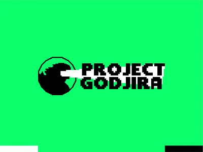 Project Godjira, pixel art Godzilla NFT collection logo design 8 16 32 64 amphibious reptile blockchain collection dino dinosaur eth ethereum games gaming godjira godzilla japan japanese kaiju logo logo design monster nft nfts pixel art project