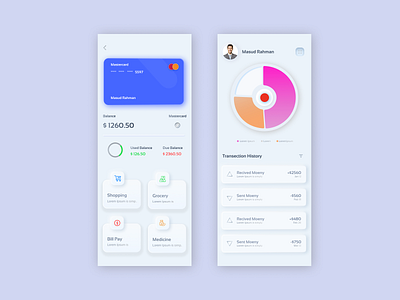 Neumorphic Banking App banking app dashboard mobile ui modern