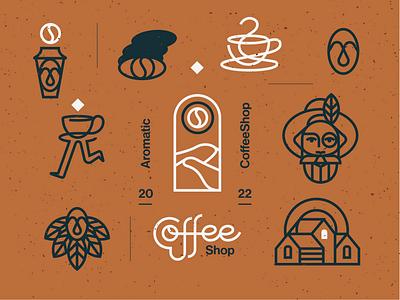 COFFEE - 2022 brand branding coffee design icon identity illustration logo marks pattern symbol ui vector