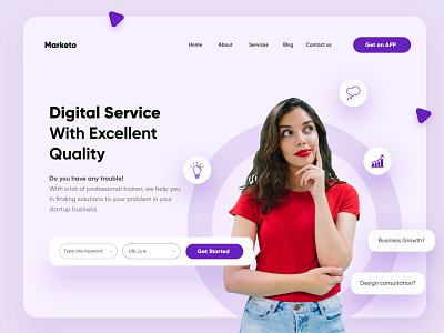 Digital Agency Landing Page-UX/UI Design design homepage illustration interface landing page ui uidesign web web design webdesign website