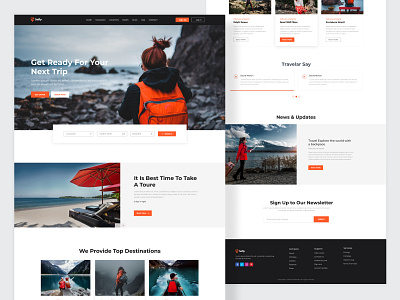 Sally Landing Page Design app landing page branding branding agency branding design landing page design leasure travel website logodesign modern website design tourism website travel guide website travel landing page travel website ui uidesign uiux web design web development