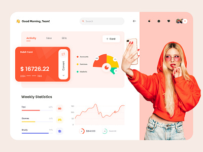 Dashboard activity clean design creative dashboard design statistics
