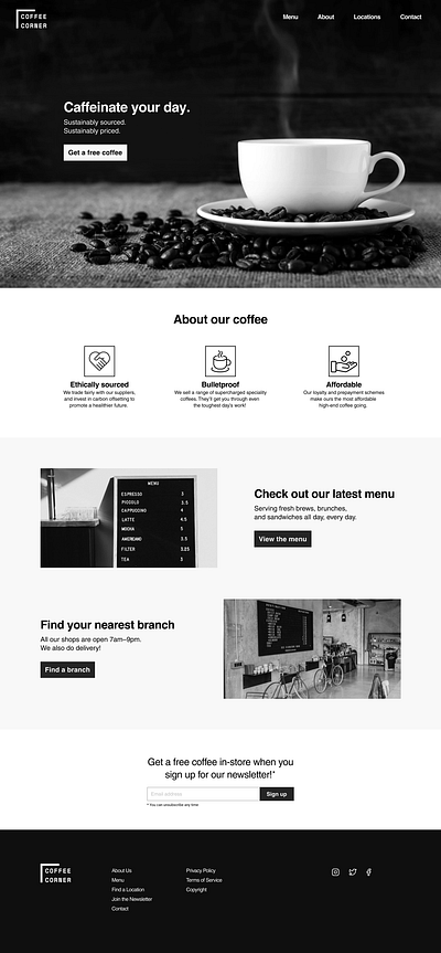 Coffee Corner Landing Page