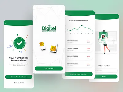 Sim Card Activation App app application design icon illustraion sim typography ui uiux ux vector