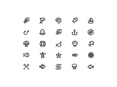 Sea icons icons sea vector water