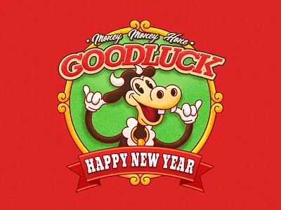 The Chinese year of cow chinese new year cow disney illustration ui