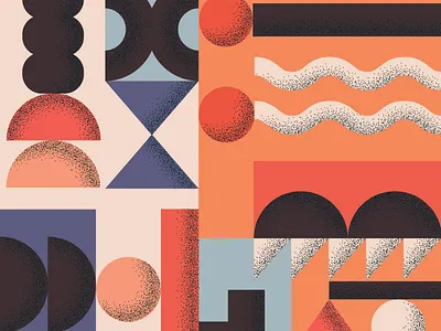 What flows, flows! blocks colorful flow graphic illustration stippling textures waves