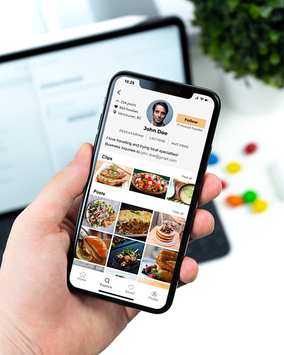 Foodie App Screen food app hierarchy mobile ui