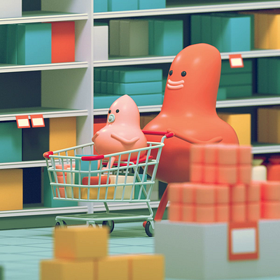 What a ride 🛒 3d animation c4d characterdesign cinema4d illustration octane shopping shoppingcart supermarket