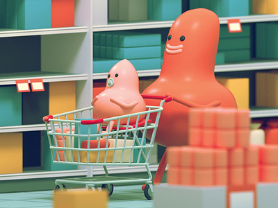 What a ride 🛒 3d animation c4d characterdesign cinema4d illustration octane shopping shoppingcart supermarket