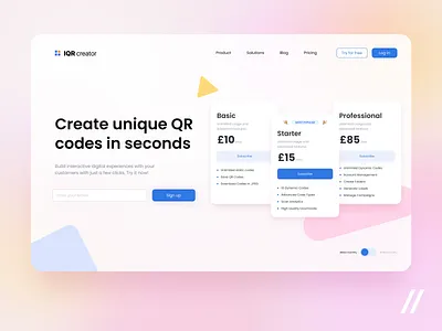 QR Code Generator Platform app design generator landing landing page mvp online plans platform purrweb qr qr code qr code qrcode react native startup subscription ui ux web