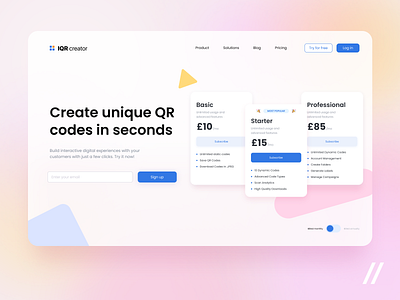 QR Code Generator Platform app design generator landing landing page mvp online plans platform purrweb qr qr code qr code qrcode react native startup subscription ui ux web