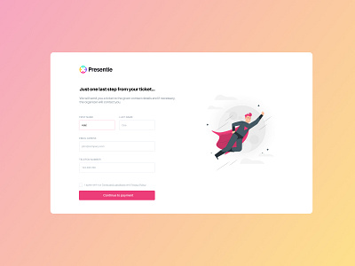 Presentie - Ticket form branding design form design ui