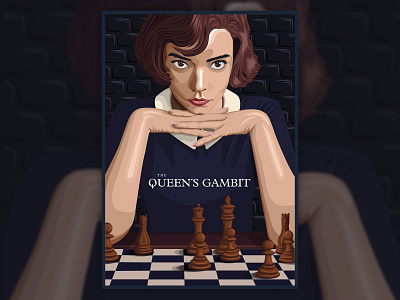 The Queens Gambit adobe beth harmon chess digital art digital illustration illustration illustrator netflix portrait poster poster art poster design queens gambit the queens gambit vector art vector illustration vector poster vectorart