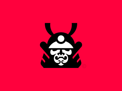 Shogun Logomark(Unused) black branding design icon illustration logo mark red samurai shogun warrior