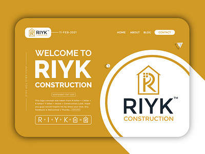 RIYK Construction - R+I+Y+K Letter Modern Logo Design brand design branding colorful logo conceptual logo construction logo creative logo letter r logo logo logo ideas logo maker free logo trends 2021 logodesign logomaker logomark logos logotype minimalist logo modern logo design r letter real estate logo