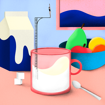 Cup of Milk illustraion matin milk