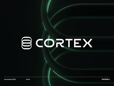 Cortex - logo 3d brandbook branding cortex curve custom dark erc-20 ethereum green logo logotype madebyproperly properly symbol typography