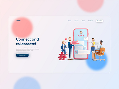 Teamwork | Glassmorphism Landing Page glass glassmorphic glassmorphism glassy graphic graphic design homepage illustration landingpage login page sign in teamwork teamwork page ui ui ux web design website