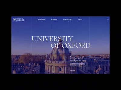 University of Oxford. Main animation branding design minimal photoshop typography ui ux web website