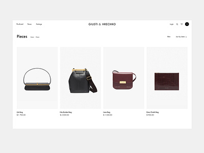 PLP for Giusti&Hrechko branding grid minimal store typography ui ux ux ui visual identity web webdesign website