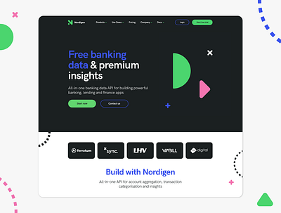 Nordigen abstract branding contrast dark theme finance finance app financial fintech fintech app fintech branding geometric geometric design minimal minimalist minimalistic rgb simplicity simplistic webdesign webdesigner