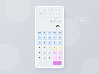 04 :: Calculator Neumorphism 004 calculator dailyui dailyui 004 mobile neumorphism ui