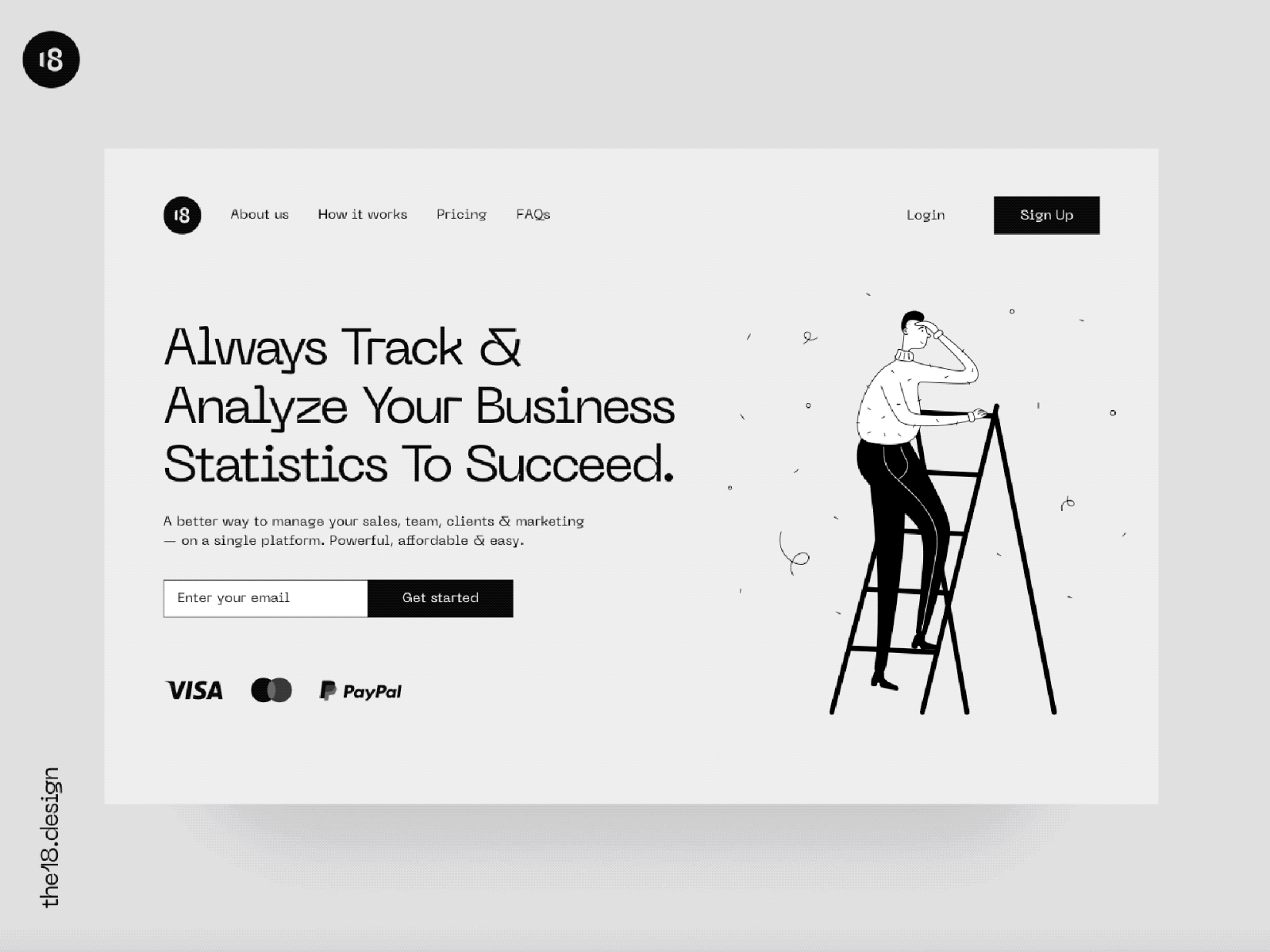 High Landing Page 18design analysis analytic analytics character clean clean ui illustration landing landing page landingpage minimalism saas statistic ui ui8 ui8net uidesign