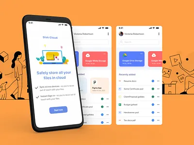 Cloud Storage design figma mobile prototype ui
