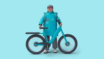 Rider / Yandex.Lavka 3d design illustration key visual