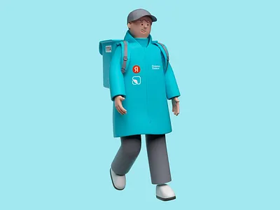 Rider / Yandex.Lavka 3d design illustration key visual web