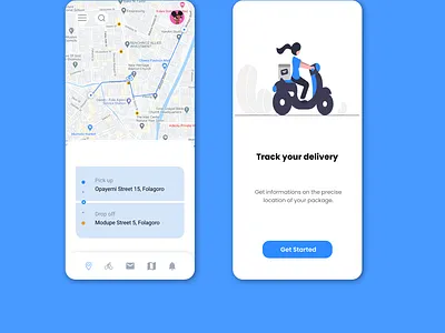 Bike delivery app delivery location tracker