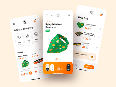 Pet Accessories Store App app app design clean design ios ios design mobile app pet petstore sketch ui ux