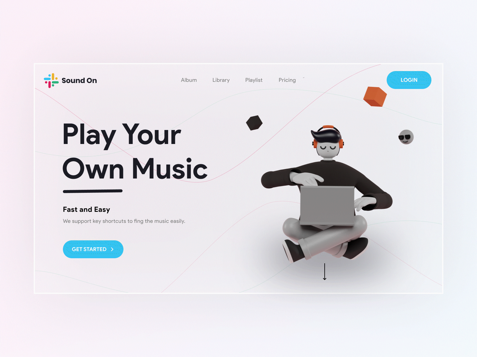 Music Landing Page Header Exploration clean design image landing landing design landingpage minimalist minimalistic music play simple ui ui design uidesign uiux ux web webdesign website website design