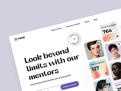 Mentorship platform - Landing concept design e commerce education figma gradients growth interviews landing learning mentors mentorship photos platform player resume skills ui ux web