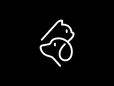 Cat & Dog animal branding cat design dog geometry icon illustration line linework logo mark minimalism pet